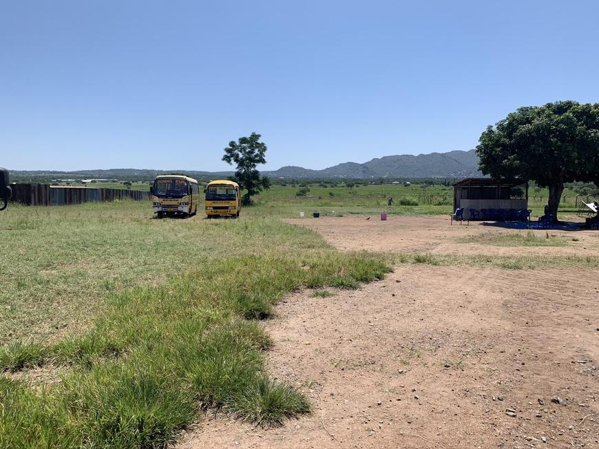 The school buses and some pupil toilets